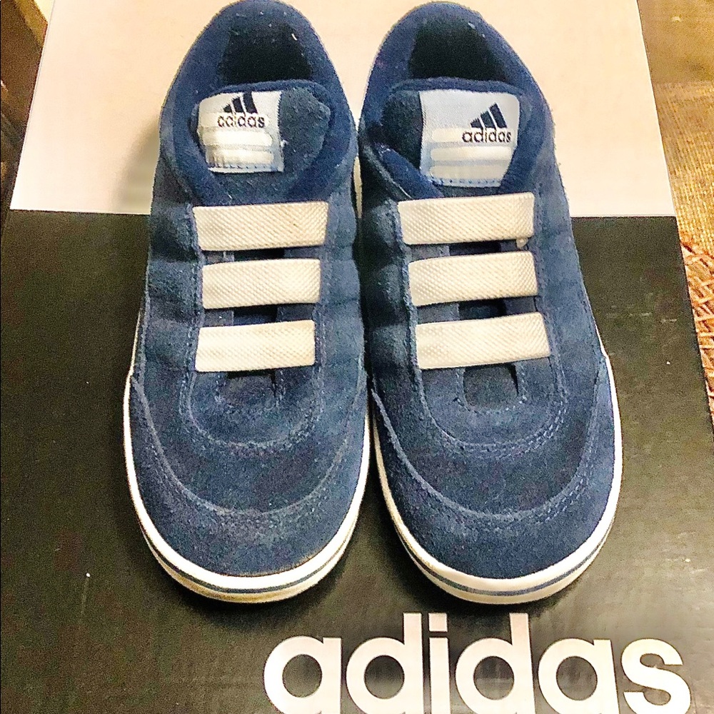 Adidas Navy Blue & White Toddler Shoes